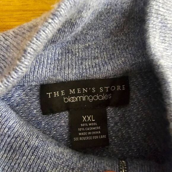 The Men's Store at Bloomingdale's Quarter Zip M Wool Cashmere  Sweater Men's XXL - Picture 4 of 6